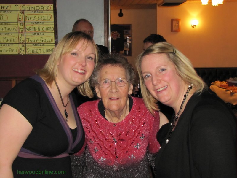 5th February 2011 - Betty's 90th Birthday Celebrations - Lillington Club - Clare, Auntie Betty & Tracey (Click Here to Return to Betty's Birthday Photographs)