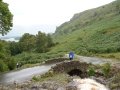 19th August 2004 - Walk 593 - AA161 Lodore Falls - Derek on Ashness Bridge the Classic Lakeland View