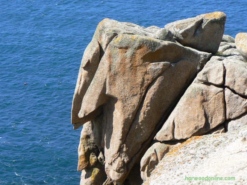 7th August 2006 - Walk 673 - South West Coastal Path - Rocks or Faces on Aire Point (Click Here to Return to Walking Photos - 680)