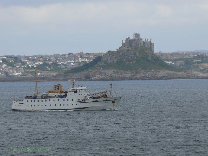 12th August 2006 - Walk 676 - South West Coastal Path - Ferry Passing St Michael's Mount (Click Here to Return to Walking Photos - 680)