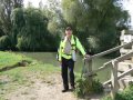 28th August 2009 - Thames Path 3 - Derek at Footbridge by Roundhouse