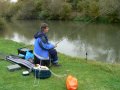 29th October 2009 - Thames Path 6 - Sharon & Patch Fishing by Bablock Hythe