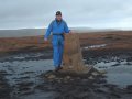 14 December 2003 - Walk 574 - Peak District - Brown Knoll - Derek at Brown Knoll Summit OS Column