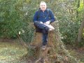 20th February 2005 - Cotswolds - Jack on Tree Trunk Seat in Ozleworth Park