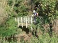31st October 2006 - Warwickshire Ramble - John on Footbridge over River Avon at Stareton Village