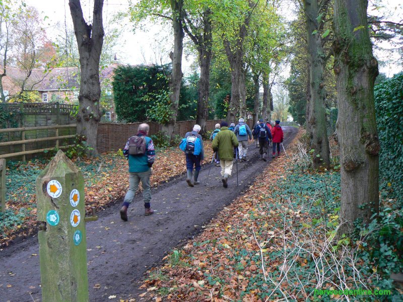9th November 2009 - NHS Group - Walkers Entering Clifford Chambers by Manor House (Click Here to Return to Walk Description No. 777)