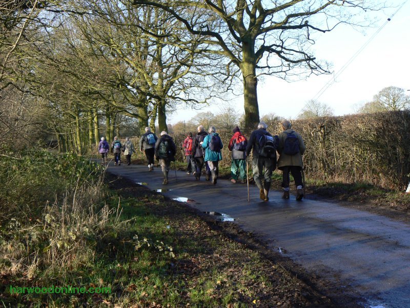 10th December 2009 - NHS Group - Walkers on Burnthurst Lane near Woodhouse Hotel (Click Here to Return to Walk Description No. 781)