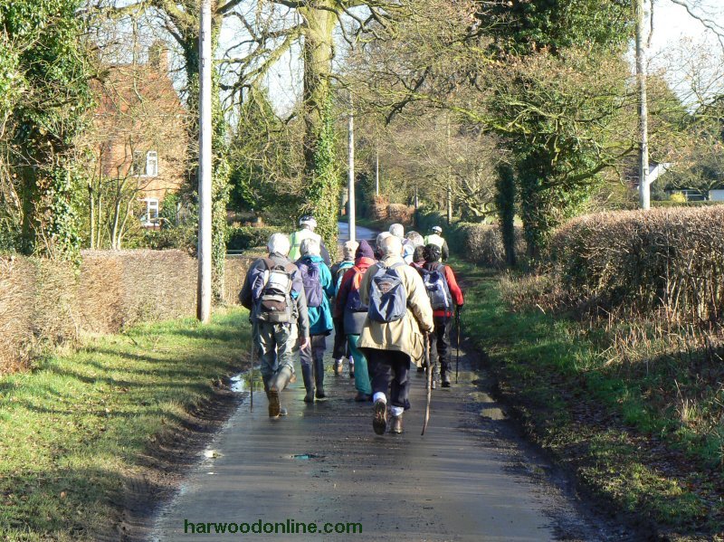 10th December 2009 - NHS Group - Walkers on Burnthurst Lane after Burnthurst Farm (Click Here to Return to Walk Description No. 781)