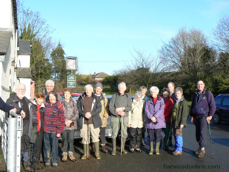 10th December 2009 - NHS Group - Walkers outside The Three Horse Shoes Public House, Princethorpe (Click Here to Return to Walk Description No. 781)